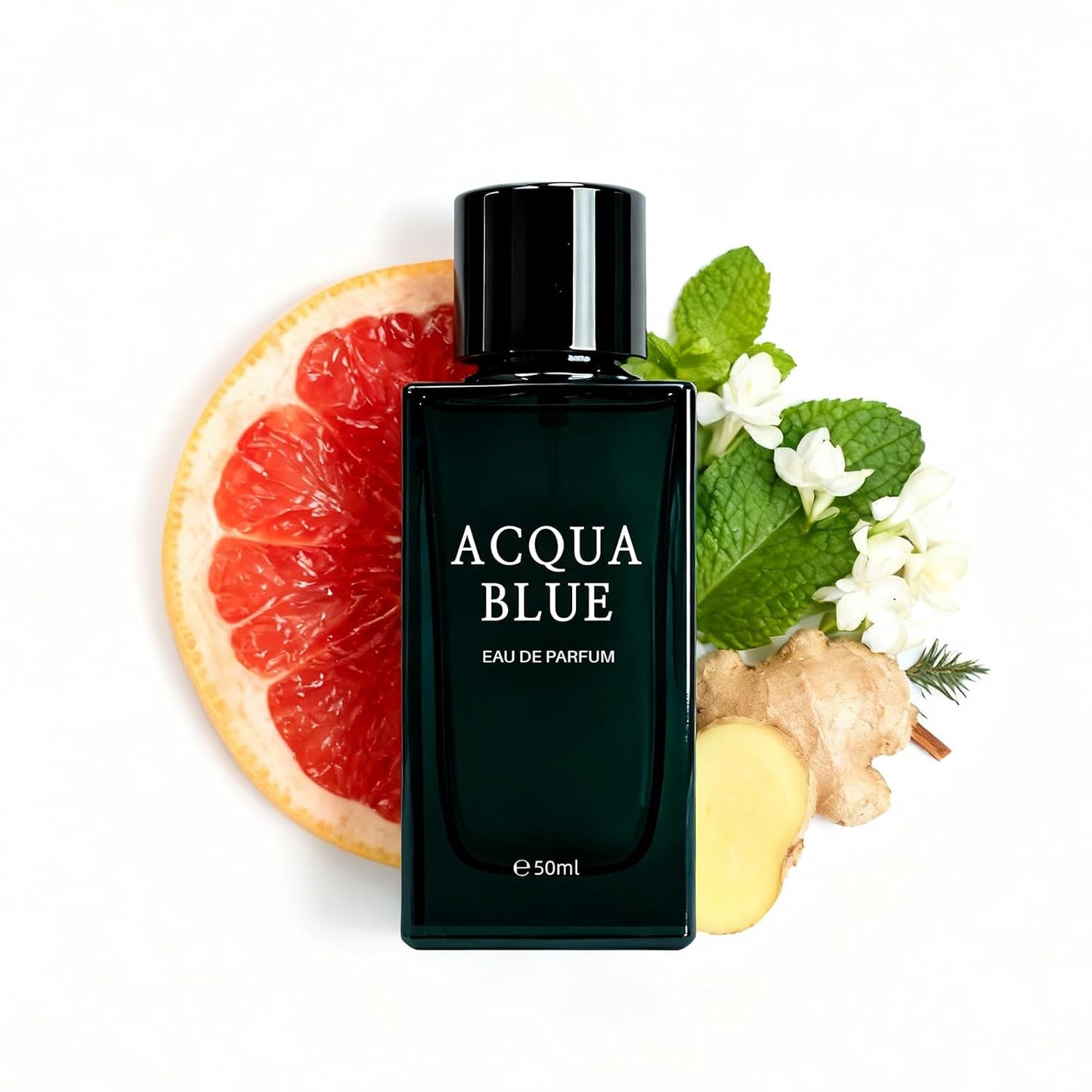 Acqua Blue Eau de Parfum for Men - Fresh Woody Cologne with Lemon, Mint & Pink Pepper | 50ml Long-Lasting Fragrance