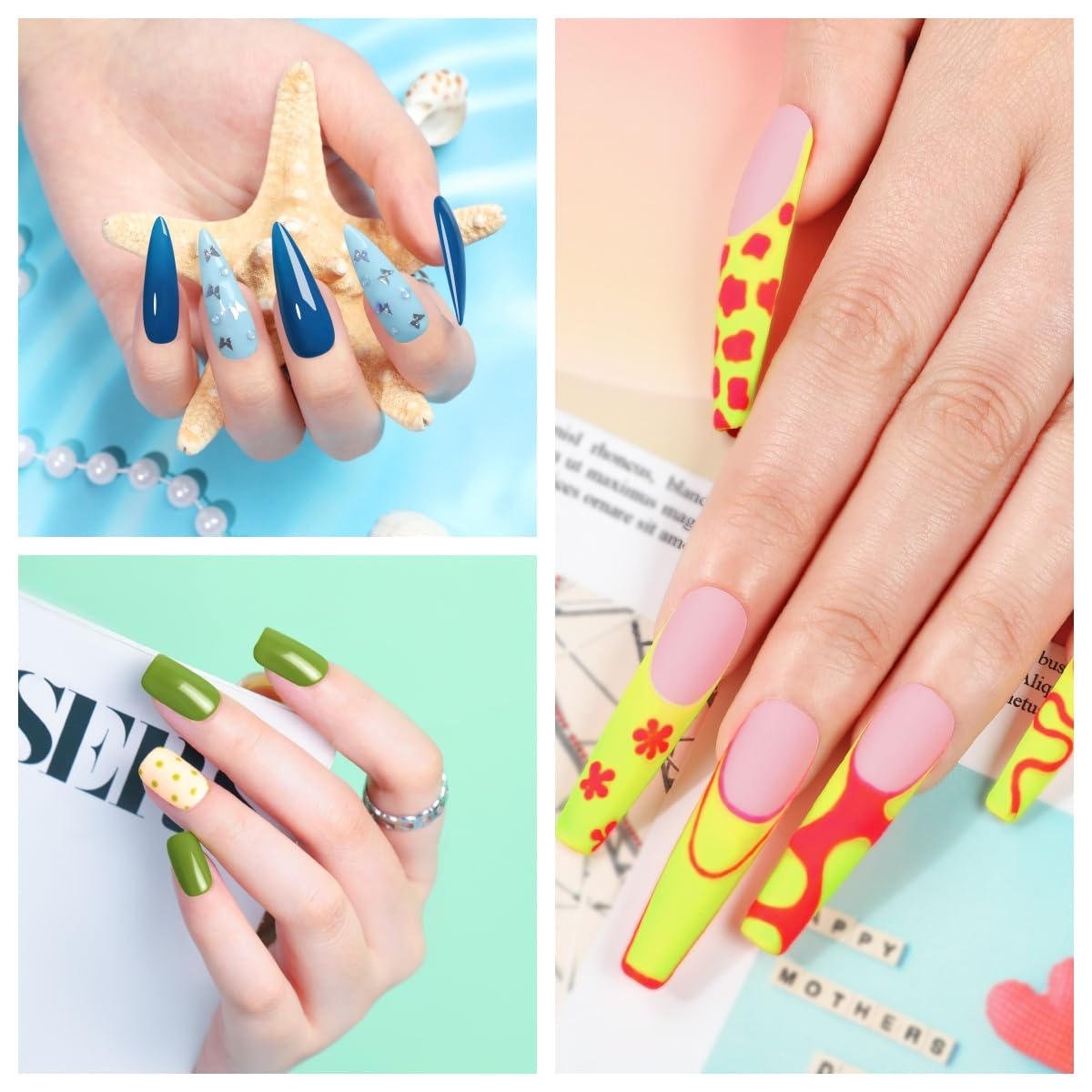 Gel Nail Polish Set - 40PCS Spring & Summer Colors | Glossy & Matte Finish, Soak Off Gels for All Seasons