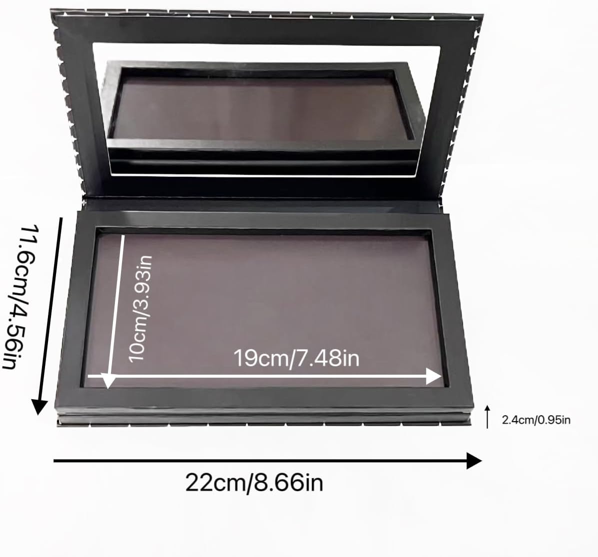 Magnetic Eyeshadow Makeup Palette - Double Layer Book Design with Mirror & 20 Adhesive Stickers | Silver Stars Cover