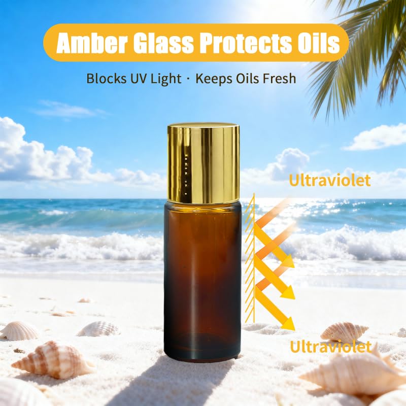 Pink 2 Pack 50ml Rose Quartz Roller Bottles for Essential Oils