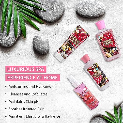 Cotton Candy Bath & Body Gift Set - 4-Piece Travel Size Spa Collection