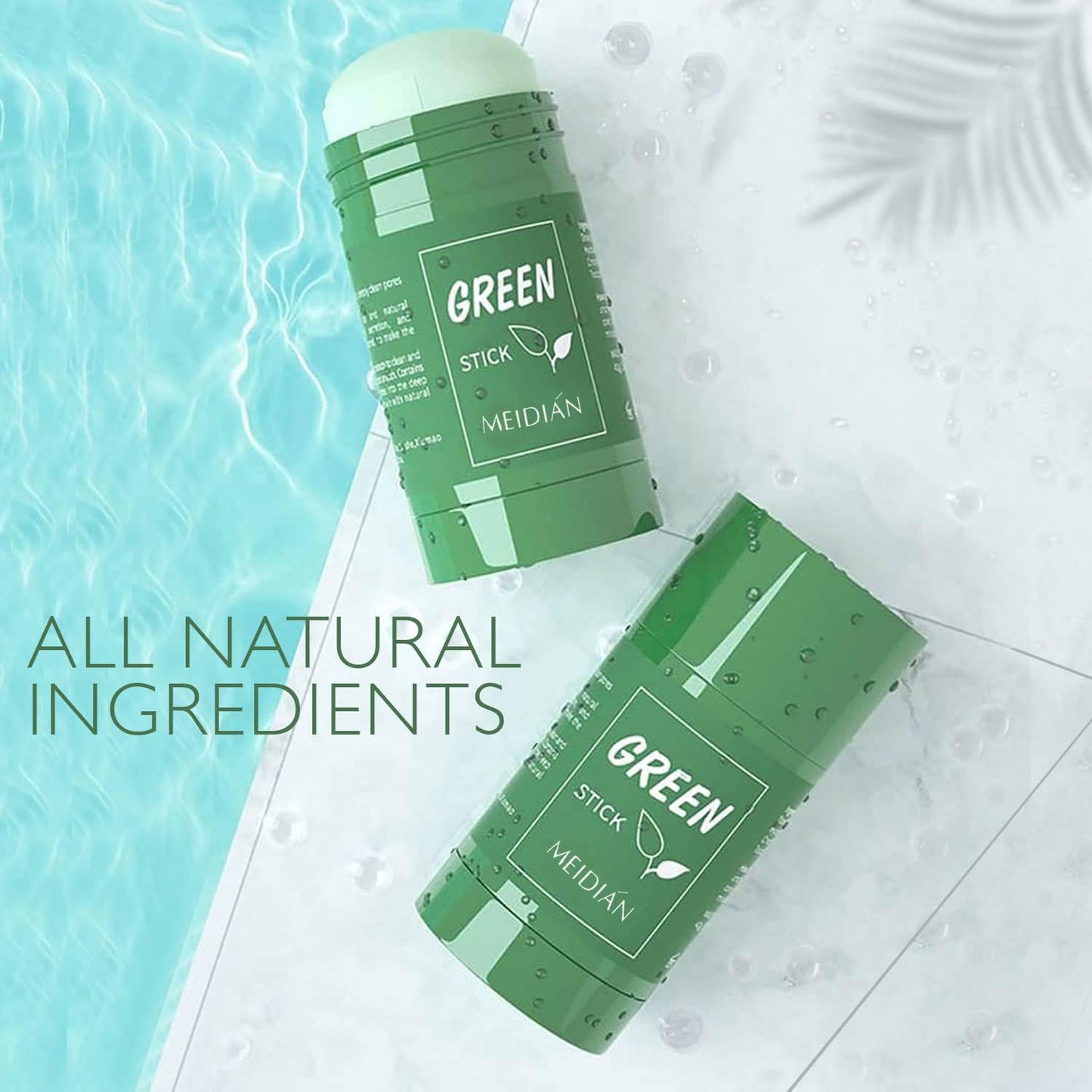 ShineMore Green Tea Clay Stick(2PCS): Blackhead Remover for Face, Green Clay Mask for Deep Pore Cleansing, Moisturizing, and Brightening for Men and Women