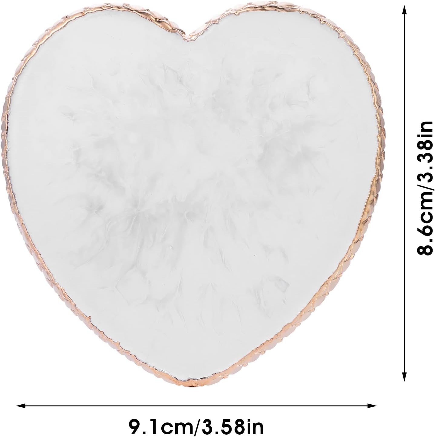 Resin Nail Art Palette - Heart Shaped Gold Edge Mixing Tray for Gel Nail Art | Makeup Foundation Display Board