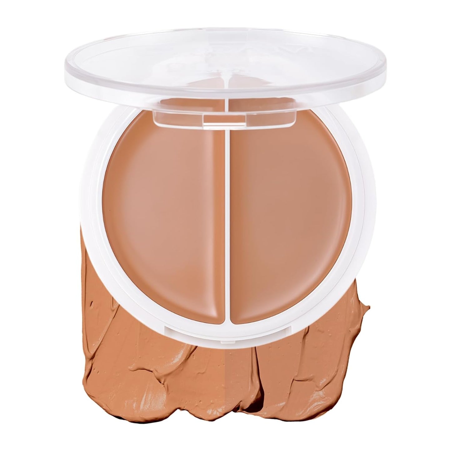 Dual-Toned Cream Foundation - Flawless Finish & Full Coverage Makeup | Waterproof, Blendable, Creamy Texture, Shade 04