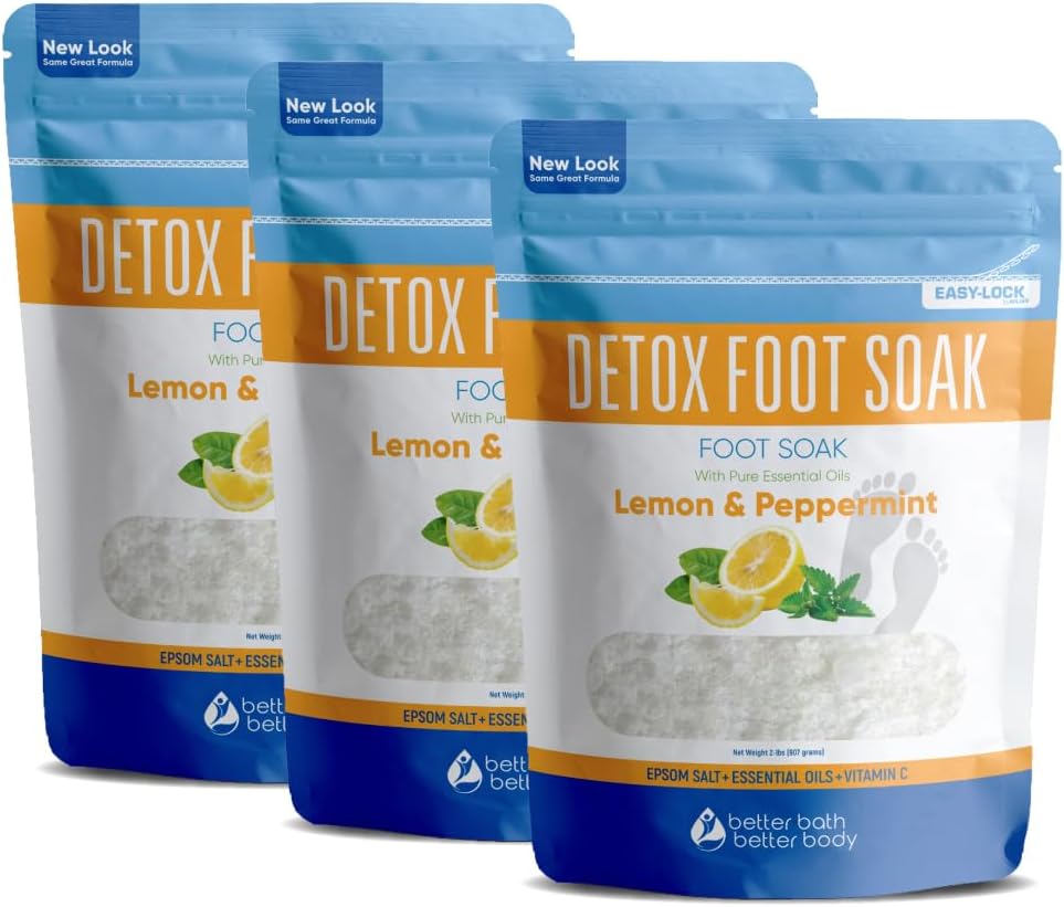 Detox Foot Soak - Epsom Salt Soothing Soaks with Essential Oils | 3 Pack, 6 Lbs Total