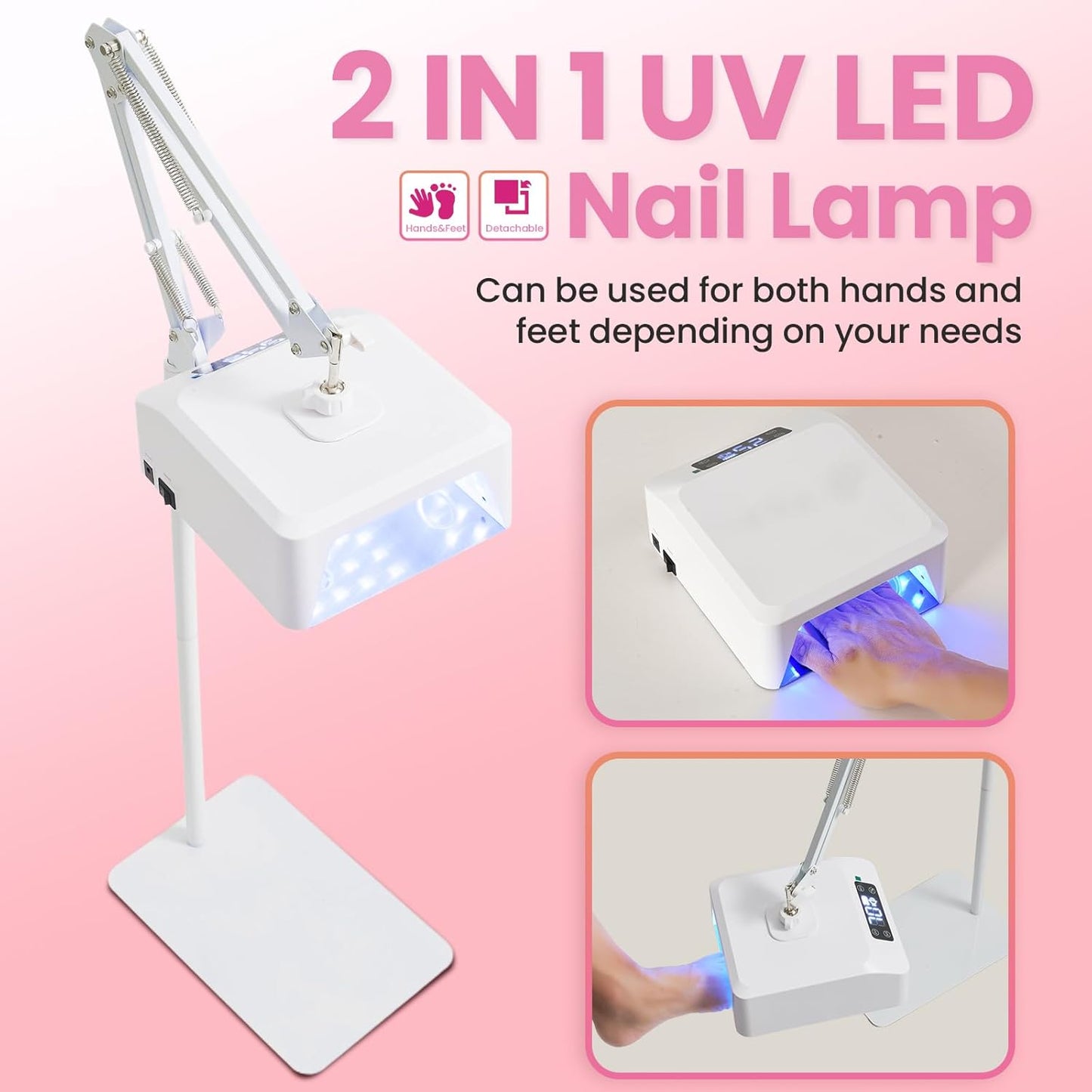 UV Foot Lamp - 78W Cordless Pedicure Light with Sensor | Wireless Gel Nail Polish Curing