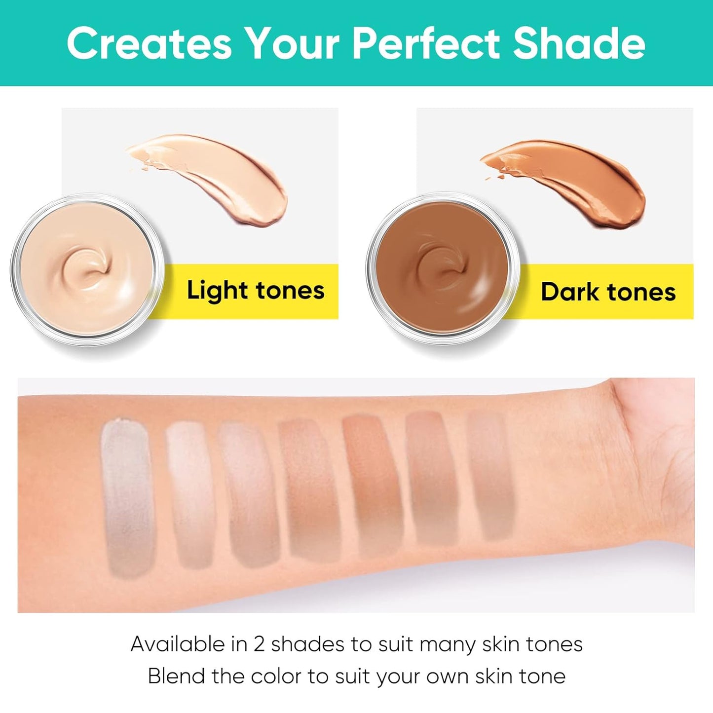 Tattoo Cover Up Makeup - Waterproof Concealer Cream for Scars, Vitiligo & Dark Spots | 2 Color Options