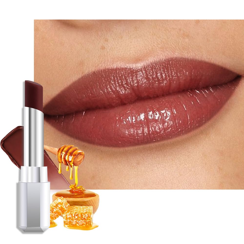 Rose Honey Lipstick - Moisturizing Tinted Lip Balm for Older Women | Hydrating & Nourishing Shine, 05 Rose