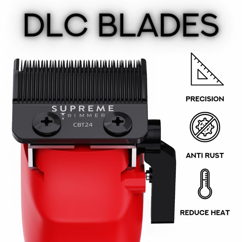 Supreme Trimmer Darkstar 72 Clipper with Magnetic Vector Motor | 180 Min Run Time, 9000 RPM Barber Hair Clipper | Low Noise, Professional Clipper DLC Blades | STC72