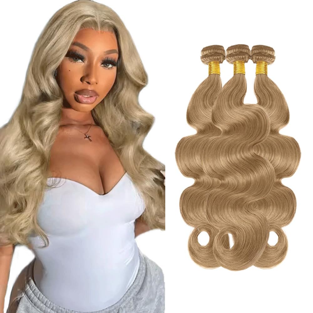 28 30 32 Inch Ash Blonde Bundles Human Hair Ash Blonde Bundles Body Wave Color 22 Bundle Human Hair Body Wave Wet And Wavy Bundle 150g