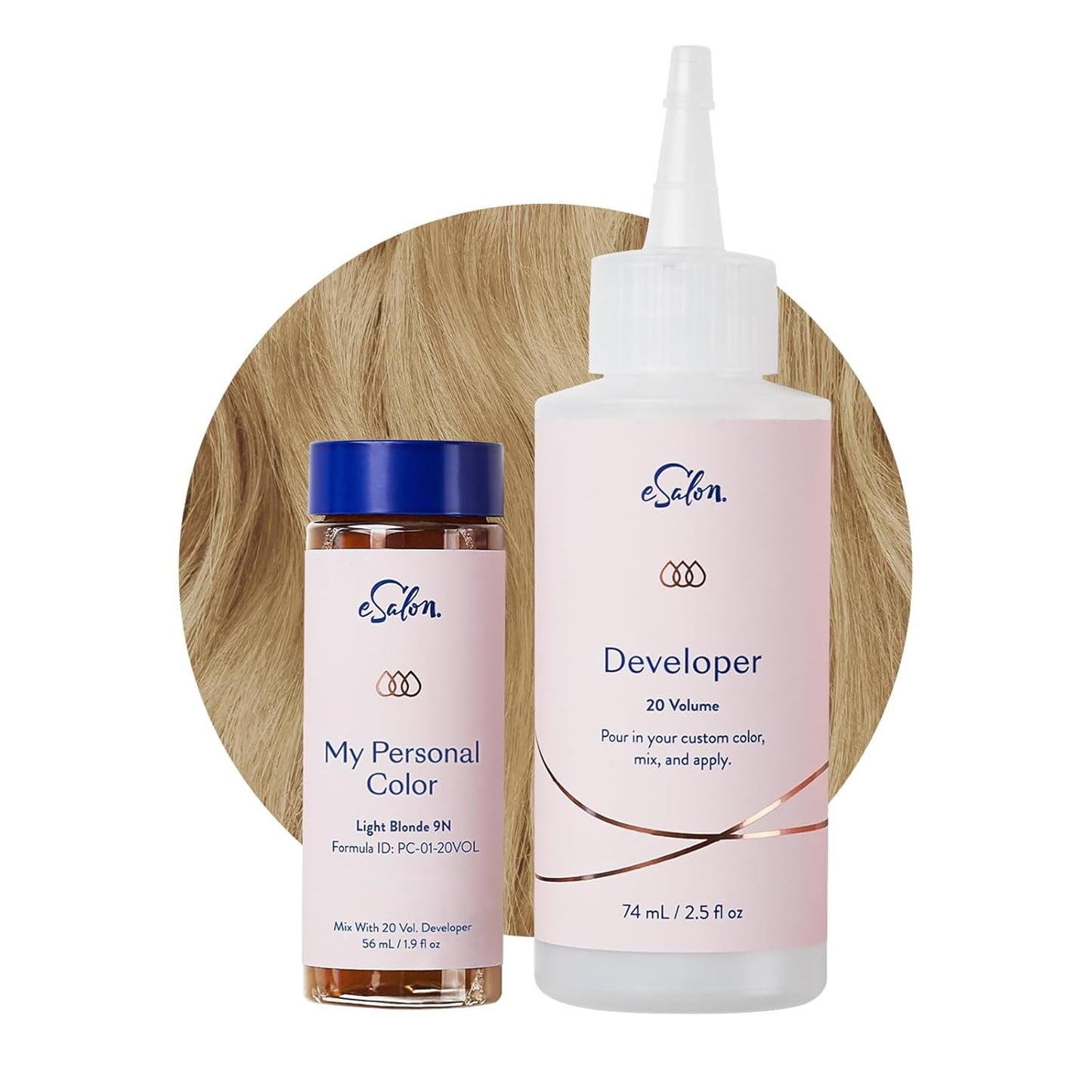 Permanent Hair Color Kit - Dark Blonde Copper Gold | Ammonia-Free Dye for 100% Gray Coverage