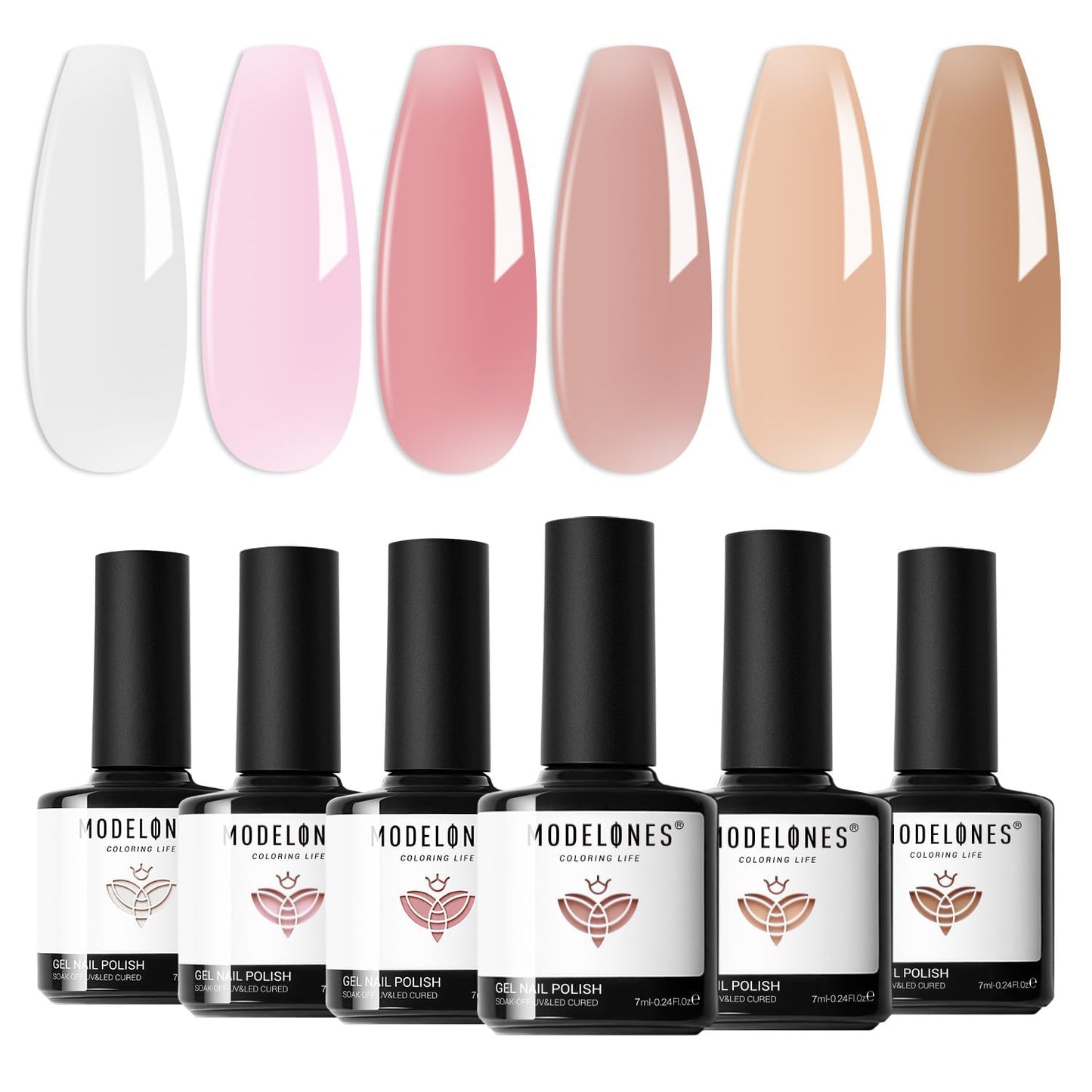 Gel Nail Polish Set - 6 Pastel & Neon Colors for DIY Manicure | Soak Off, LED Compatible