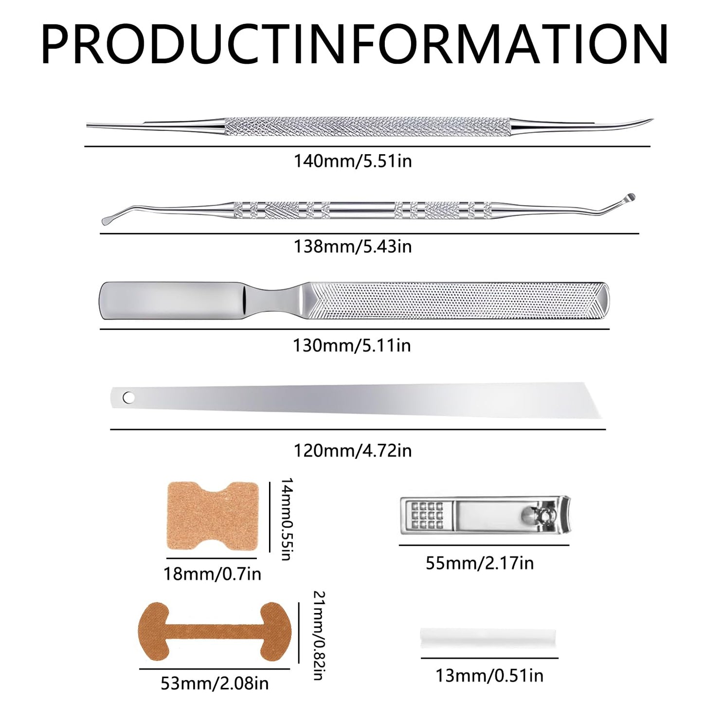 Ingrown Toenail Toolkit - Painless Curved Toenail Corrector with Breathable Strips & File | Home Pedicure Essential