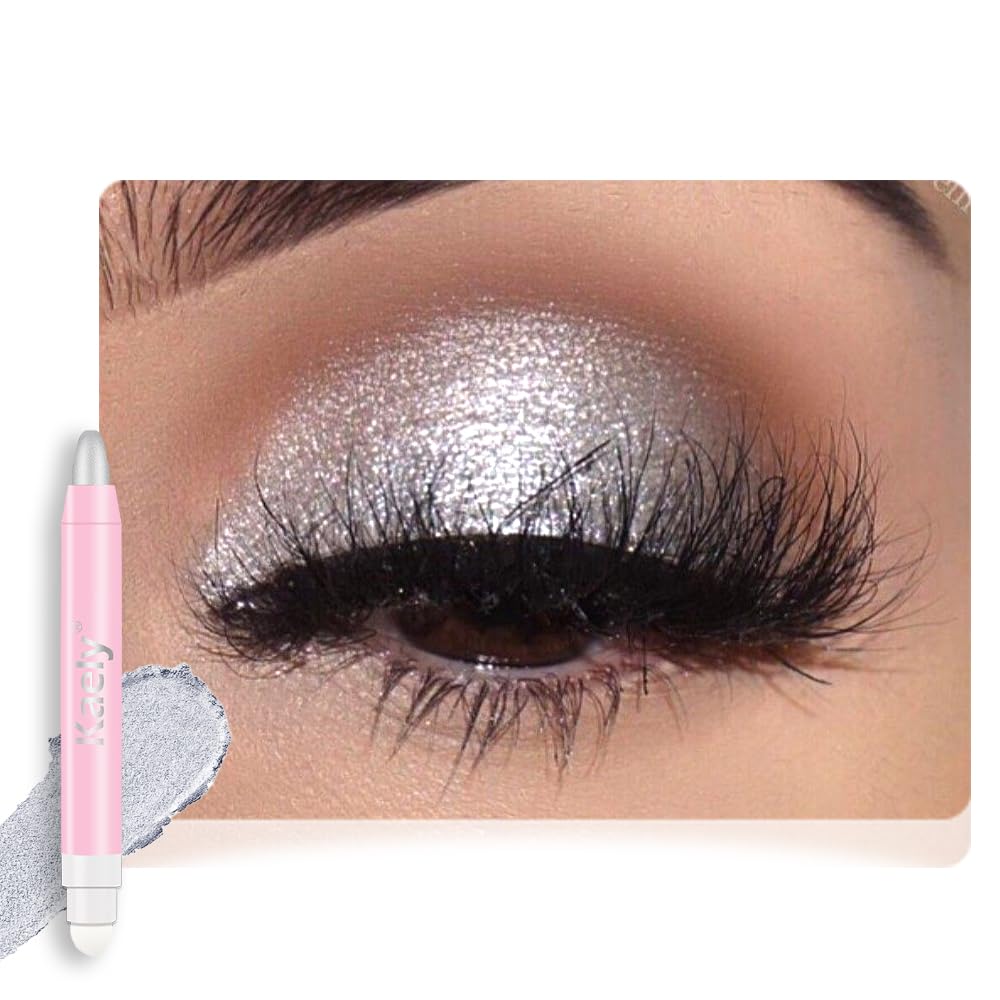 Monochrome Cream Glitter Eye Shadow Stick Palette - 2-in-1 Waterproof Eyeshadow & Eyeliner Pencil for Mature Women | Vegan & Cruelty-Free | 06 Shimmer Dark Brown