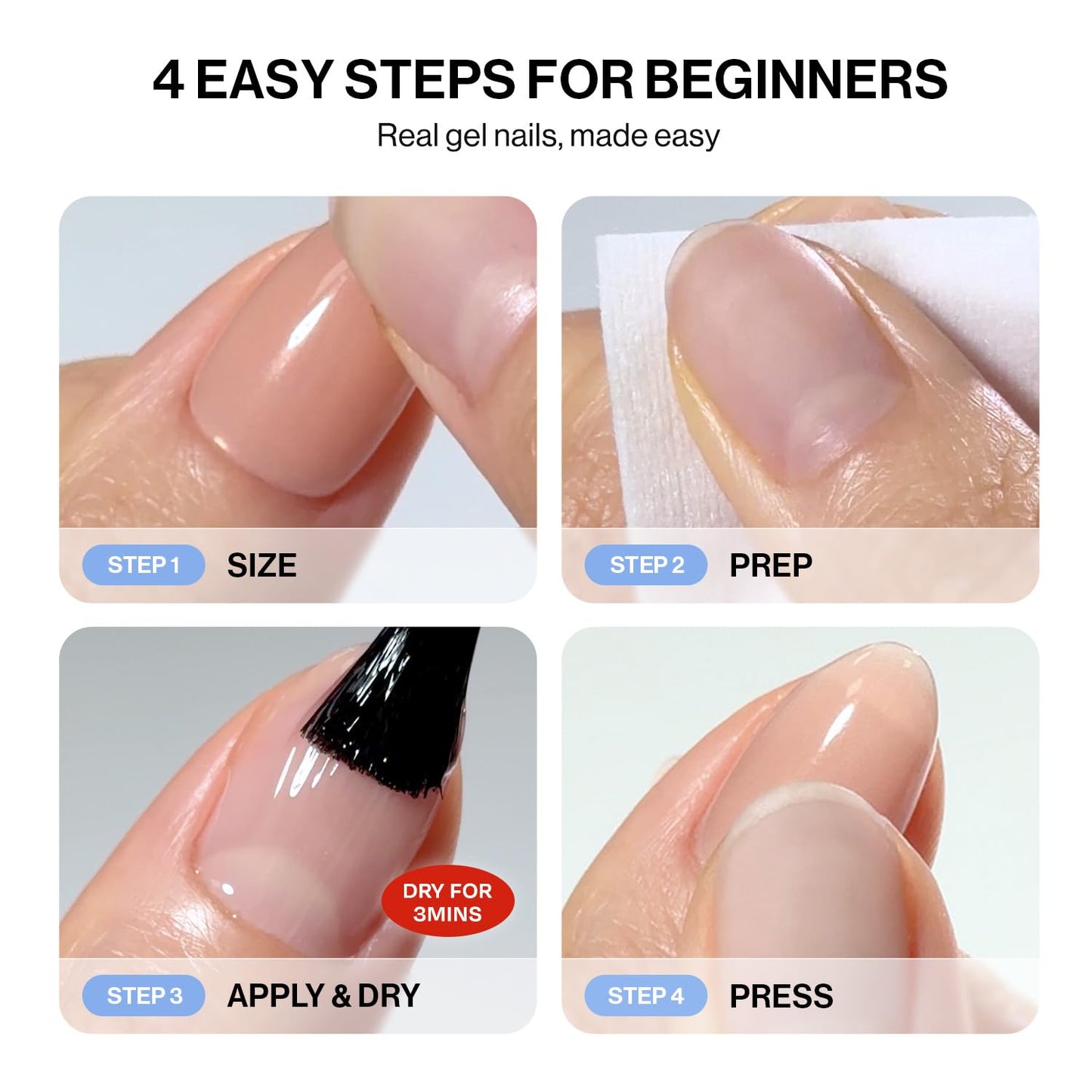 ohora Gel Press On Nails (NP Rock Star) | Medium Almond, Art | 100% Real Gel, No UV Lamp, No Glue, Non-Toxic | 15 Sizes, 30 Tips | 14-Day Waterproof, Beginner Friendly