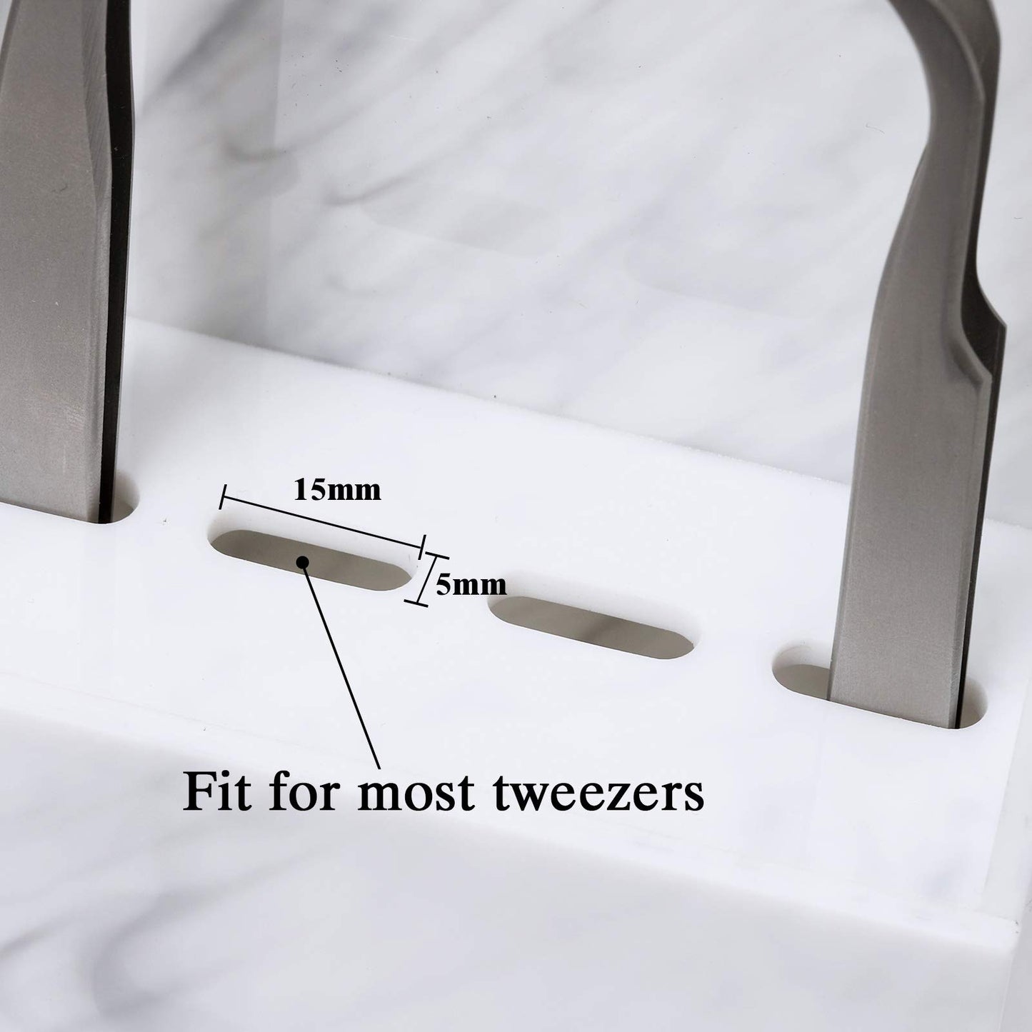 White Dust-proof Tweezers Holder Lash Extension Supplies Stand Holder 8 Holes Tweezers Holder Eyelash Extension Supplies Acrylic Display Stand Salon and Home Use by GEMERRY (White)