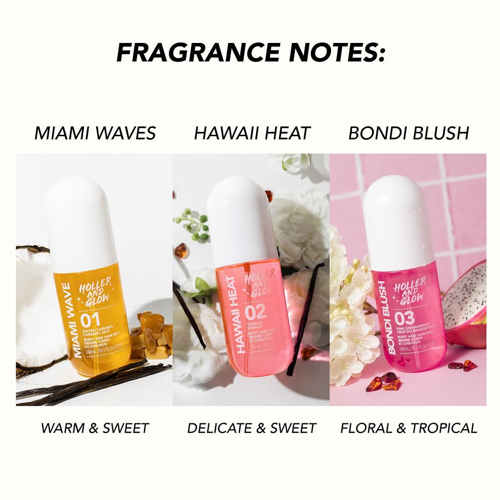 Miami Wave Salted Caramel Body & Hair Mist - Sweet Coconut & Vanilla Scent | 8.11 Fl Oz
