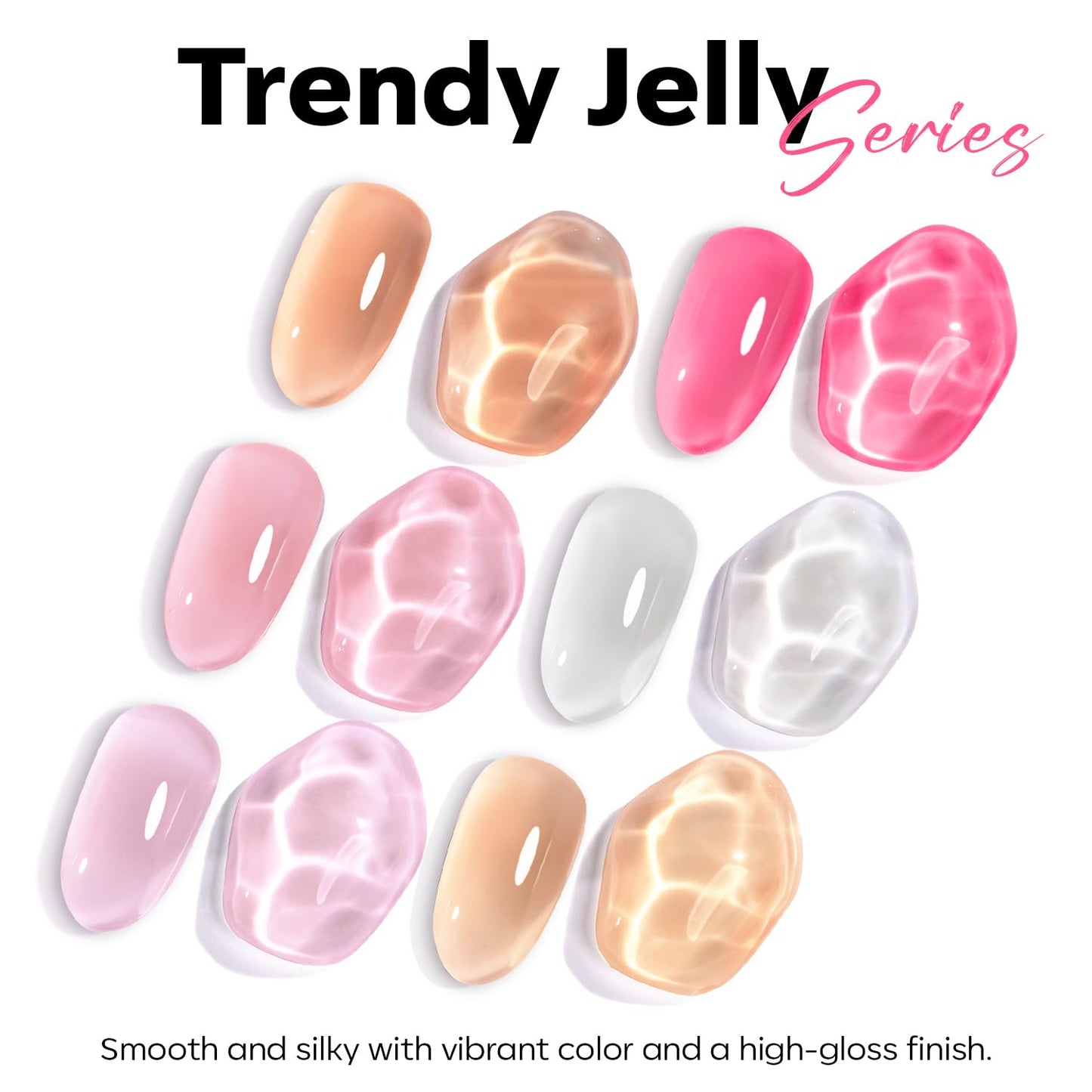 Pink Gel Nail Polish - Translucent Jelly Rose Color for Vibrant Summer Nail Art | 15ML