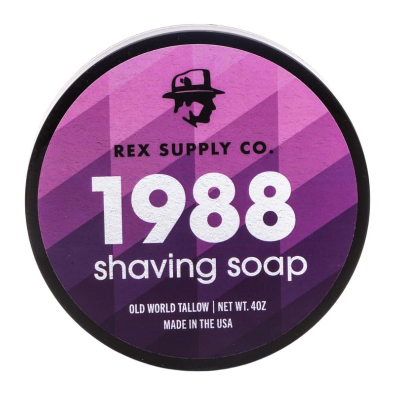 Rex Supply Co. 1988 Old World Tallow Shaving Soap – Amber & White Musk - Premium Traditional Shaving Soap for a Rich Lather, Superior Glide & Skin Hydration