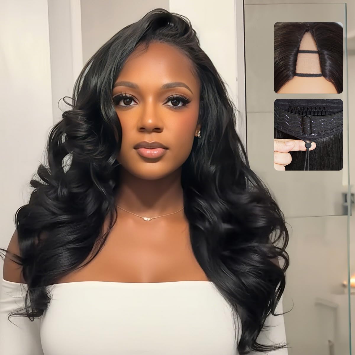 Human Hair Half Wig - Burmese Curly 3-in-1 Drawstring | Glueless, Easy Wear for Black Women - 16 Inch