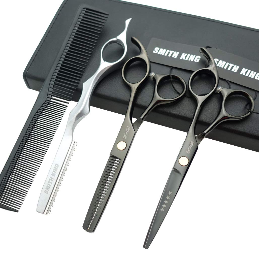 Professional Hair Cutting & Thinning Scissors Set - 6.0 Inches | Black Razor Edge