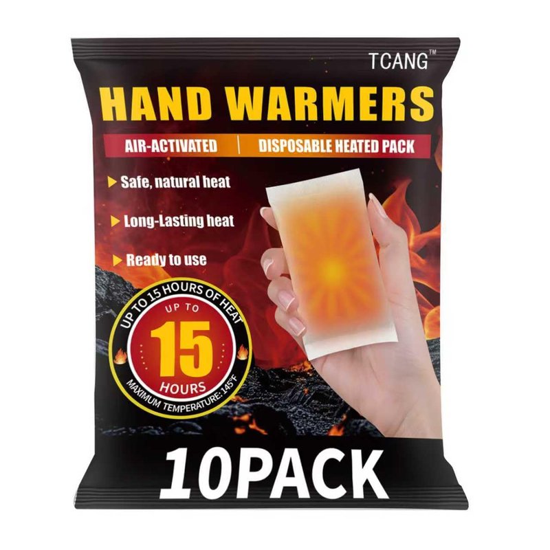 10 Pack Hand Warmers Disposable - Up to 15 Hours of Heat - Super Long Lasting Air Activated Warmers, All Natural & Portable for Body, Hands & Toes - Odorless Hot Warmer Gifts for Winter Work