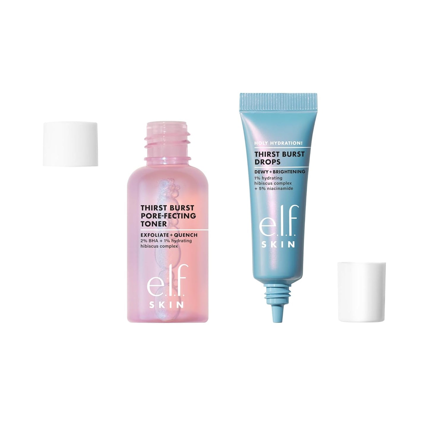e.l.f. SKIN Thirst Burst Dew-O Travel-Sized Skincare Set | Exfoliating Toner & Hydrating Serum for Dewy Glow