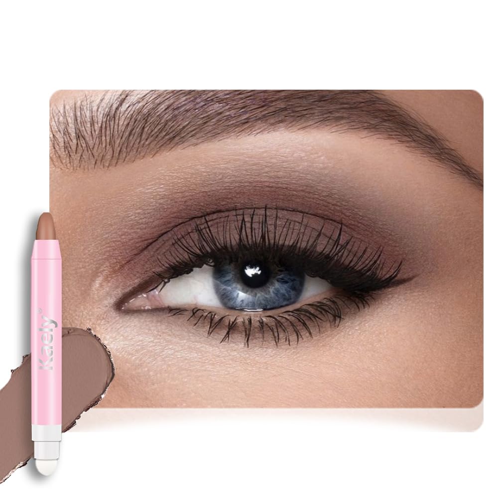 Monochrome Cream Glitter Eye Shadow Stick Palette - 2-in-1 Waterproof Eyeshadow & Eyeliner Pencil for Mature Women | Vegan & Cruelty-Free | 06 Shimmer Dark Brown