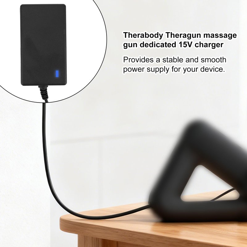 15V Charger for Theragun Mini/Prime & Fusion, Small Travel Massager Charging Cable with Power Adapters for Massage Gun Professional Accessory