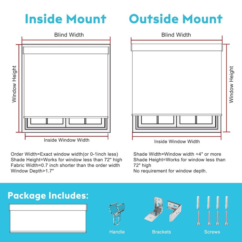 Blindify 100% Blackout Roller Shades, Free-Stop Cordless Roller Blinds for Windows, Thermal Insulated Linen Fabric Window Shades UV Protection for Home, Door, Grey, 37" W x 72" H