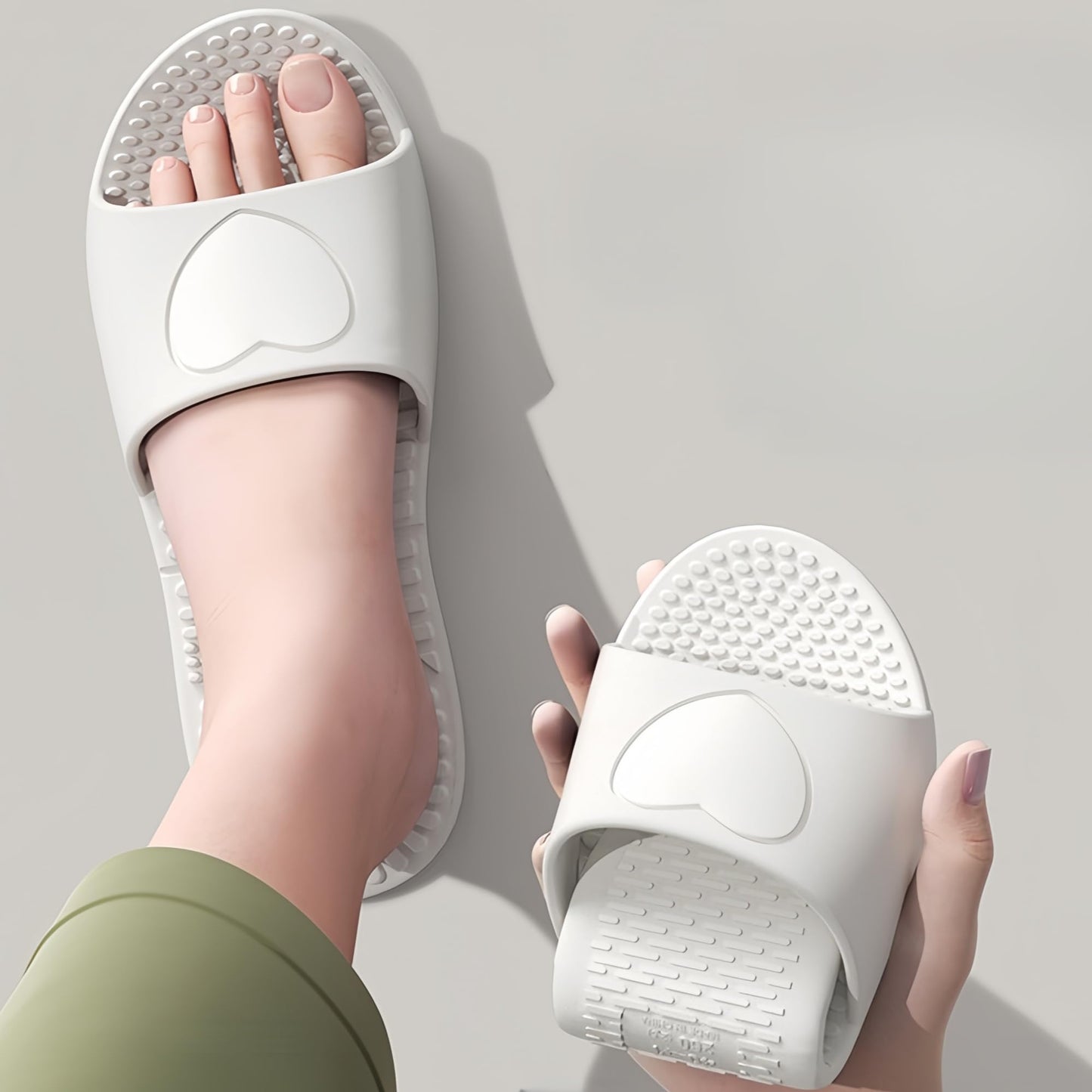 LUNASCULP Shower Shoes Travel Foldable Portable Non Slip Slippers for Hotel Guests Swimming Spa Unisex Men Women Lightweight EVA Bathroom Slides Quick Drying Water Resistant Footwear
