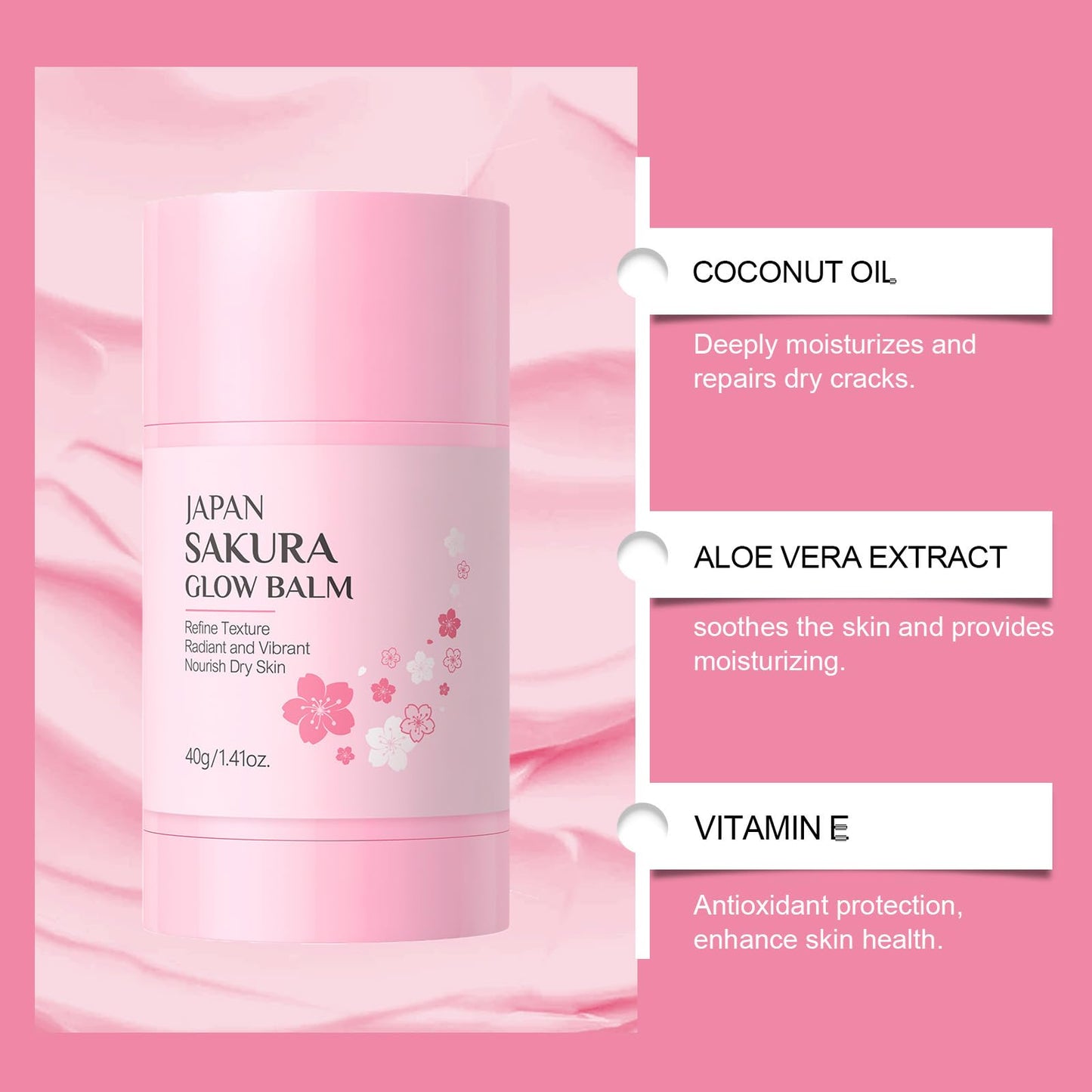 Japan Sakura Foot Heel Stick, Sakureva Japan Sakura Foot Heel Stick, Deep-Repair Anti-Aging Heel Balm, Sakura Foot Care Creams for Dry and Cracked Feet, for Hands, Heels, Elbows, Knees, etc (1pc)