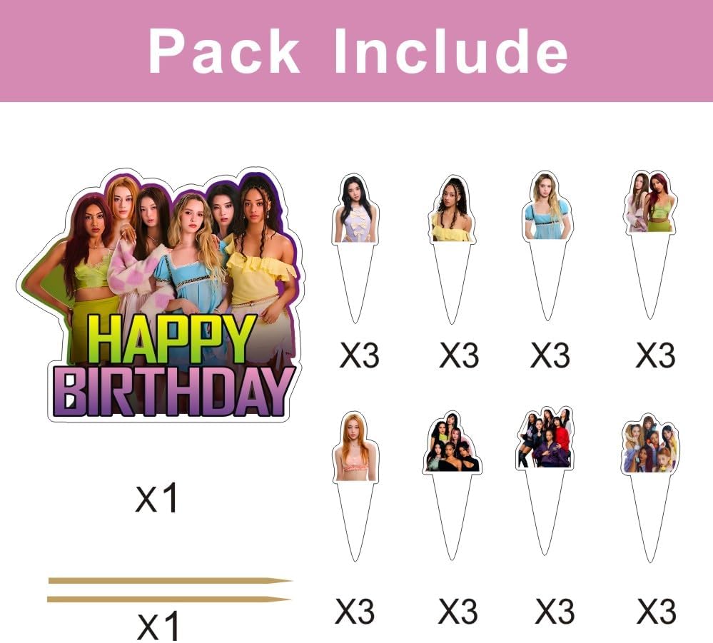 Katseye Cake Topper Set - 25 Pcs Birthday Party Decorations for Katseye Theme | Fun Cupcake Toppers