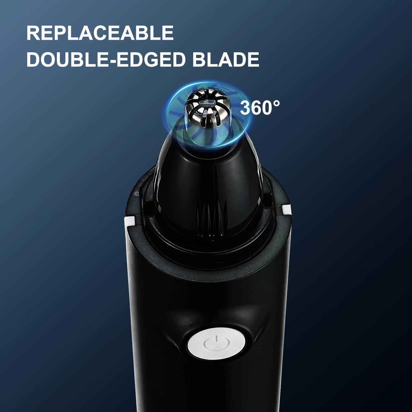 Aiefeya Nose Trimmer - Professional Painless Eyebrow & Facial Hair Trimmer for Men & Women, IPX7 Waterproof, USB Rechargeable, Easy Cleaning, All-in-ONE (Blue)