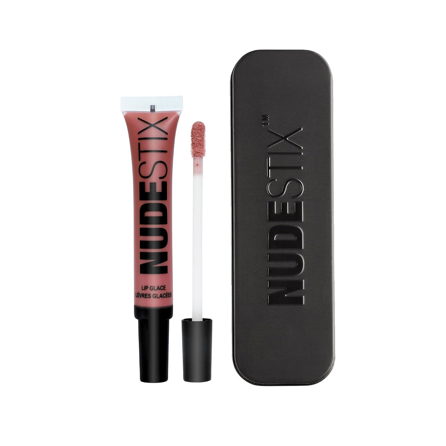 Nudestix Lip Glace - Hydrating Tinted Lip Gloss with Volumizing Peptides for Plump Shine | Vegan & Clean Formula
