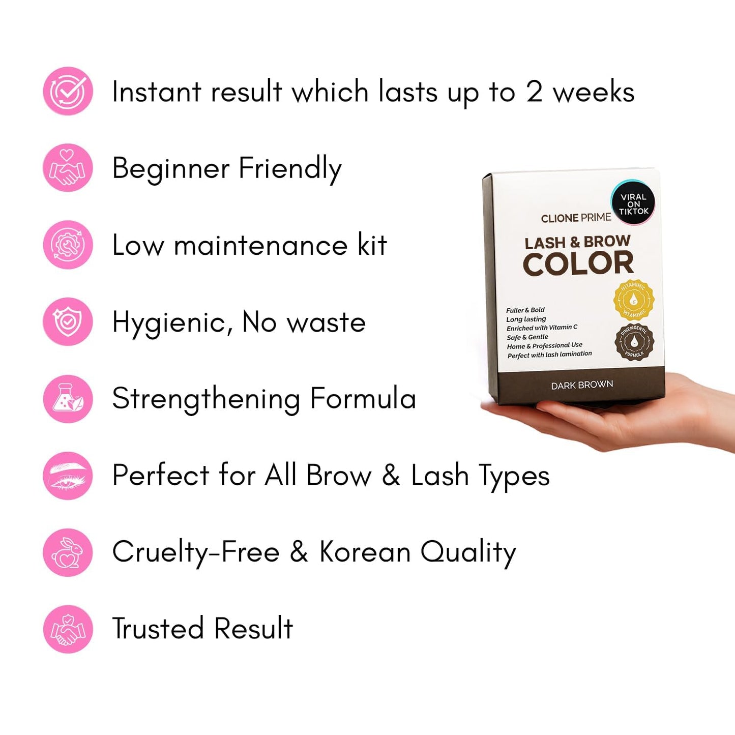 Korean Eyebrow Color Kit - Long-Lasting Eyebrow & Lash Tint | Black Color