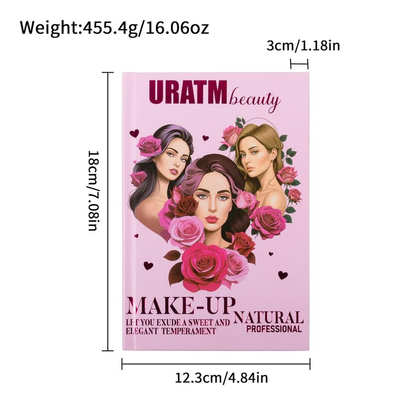 Makeup Book Palette - 24 Color Eyeshadow Set with Blush, Highlighter & Contour | Travel-Friendly Gift for Women & Teens