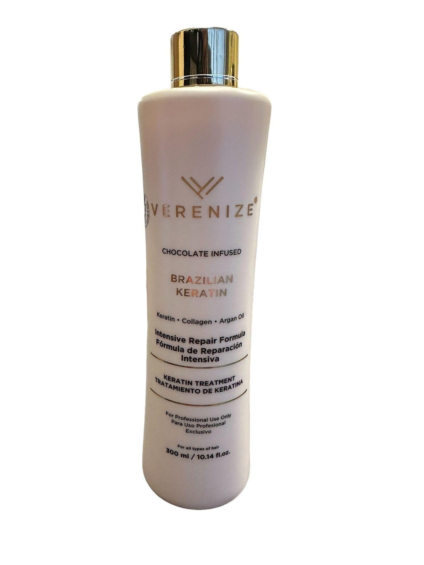Verenize Keratin Treatment Kit, 300 ml / 10.14 fl.oz., Anti-Frizz Reconstructive Hair Treatment with Hydrolyzed Keratin, For All Hair Types, Smoothing Effect Up To 6 Months