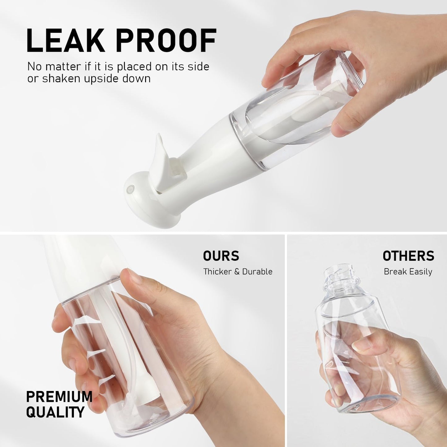 Continuous Mister Spray Bottle for Hair - Ultra Fine Mist Water Sprayer for Hairstyling, Cleaning, Plants | 2 Pack, 6.8 OZ