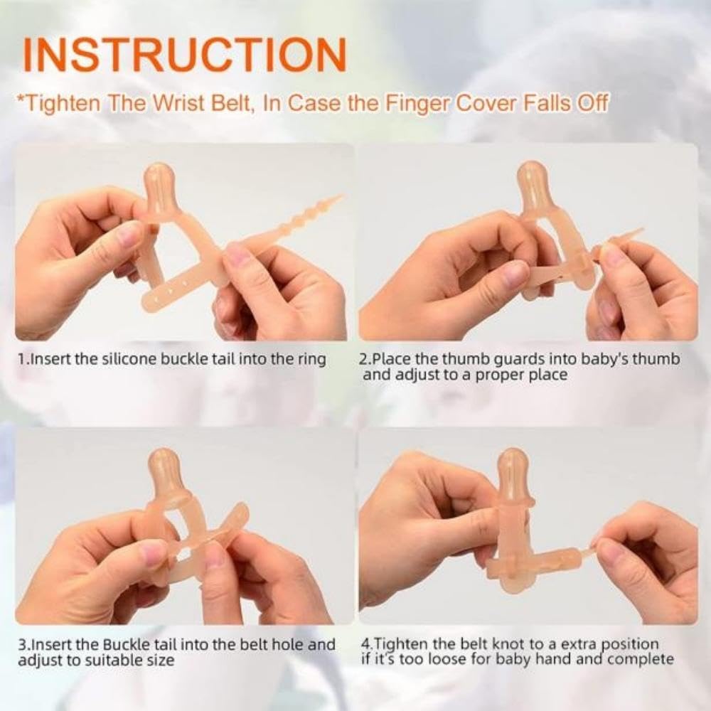 Thumb Sucking Stop for Kids | Adjustable Silicone Thumb Guard Treatment Kit - Fits 0.5-0.7" Thumbs, 1.6-1.95" Wrists