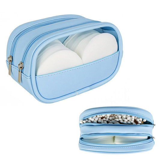 Portable Cotton Round Swab Organizer Case,2 in 1 Travel Cotton Pad Qtip Holder,Portable Storage Case for Floss Picks,Hair Tie Organizer,Bathroom Storage Organizer Qtip Dispenser Swabs Dispenser