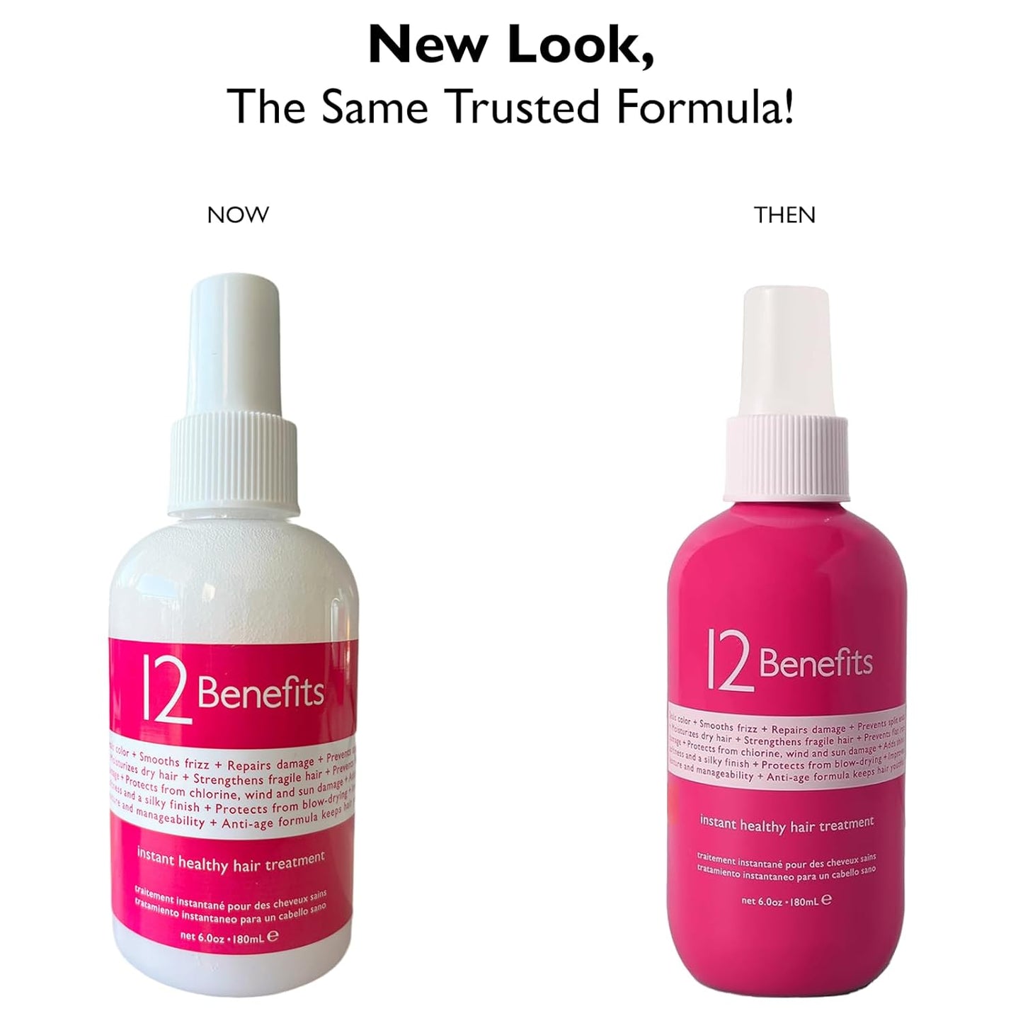 Leave-In Conditioner Spray - 12 Benefits for Salon-Quality Repair & Shine | Heat Protection & Anti-Frizz, 6 Fl Oz