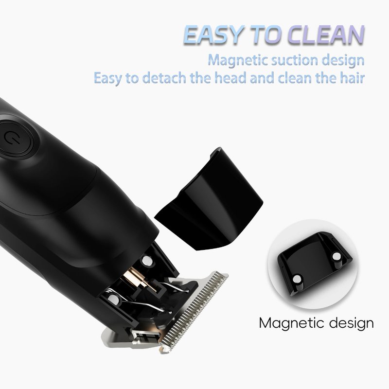 Beard Trimmer for Men & Hair Clippers - Rechargeable Head Shaver with LED Display, Stainless Steel Blades, Waterproof Electroplated Body