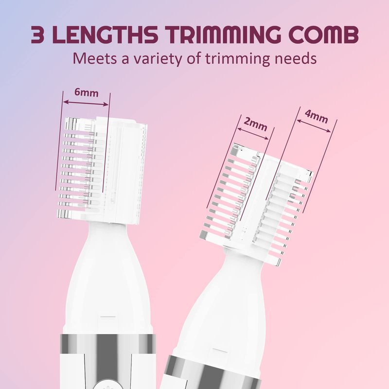 Dapsang Eyebrow Trimmer Electric Eyebrow Razor, Rechargeable Facial Hair Shaver Painless Detail Trimmer with Rinseable Blade for Face Beard Neck (White)
