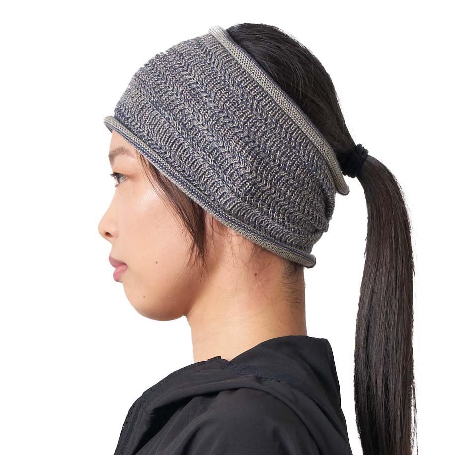 Knit Headband - Boho Bandeau Hair Wrap for Women & Men | Cotton-Blend, Deodorizing, Black