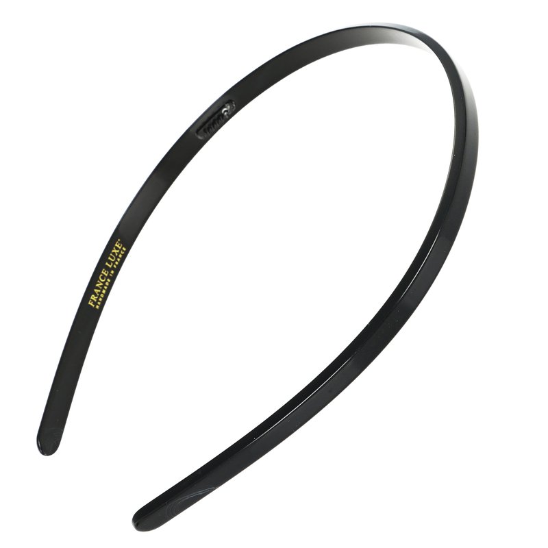 France Luxe Ultracomfort Thin Headband, 1/4”, French Classic, Non Slip Skinny Headbands for Women With Gentle Teeth, Flexible Plastic, Women's Hair Accessories, Black