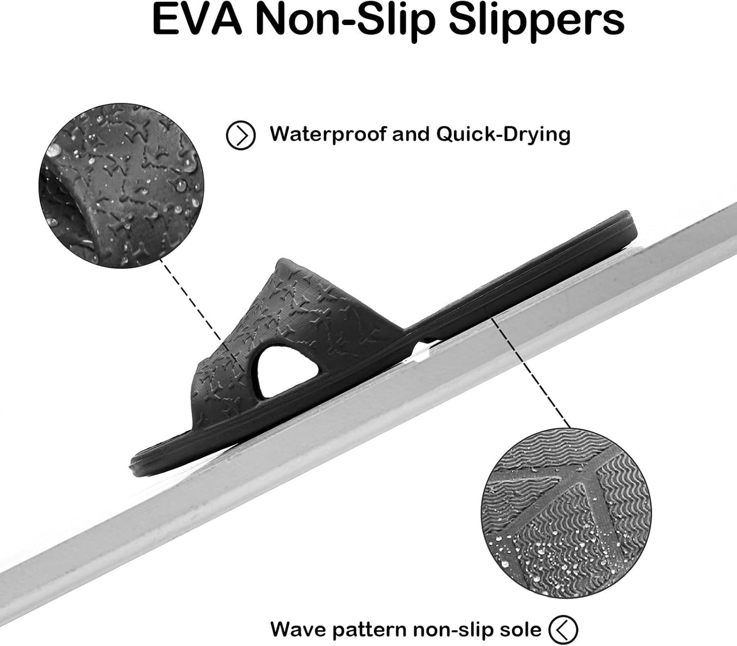 Travel Slippers for Women & Men - Portable Foldable Non-Slip Quick Dry Shoes | Cotton Storage Bag Included