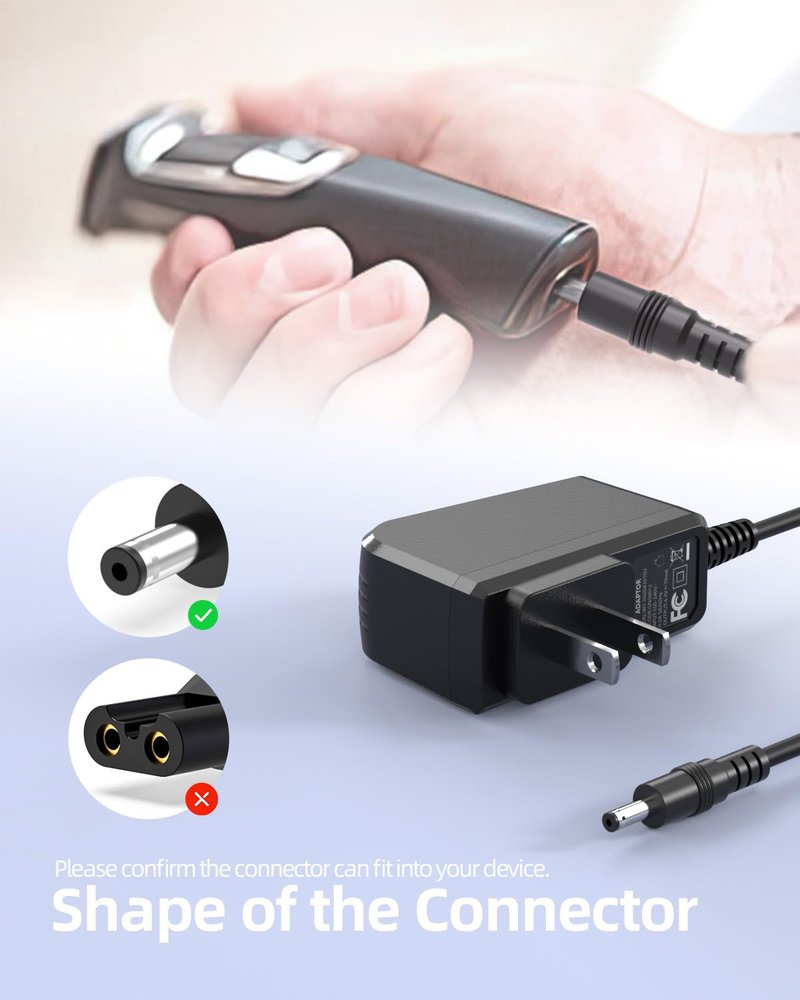 8V AC Charger Fit for Philips Norelco HQ840 Multigroom Series 3000 MG3750 MG3760 MG3750/6 MG3750/10 MG3750/50 MG3760/50 Shaver Power Cord Supply Adapter