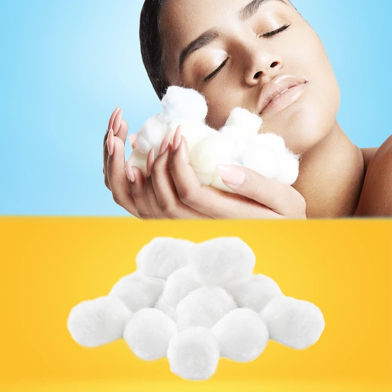 Jumbo Cotton Balls - Multi-Purpose Soft Natural Cotton for Facial Treatments & Makeup Removal | 70 Count