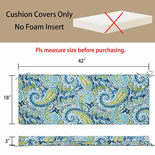 Magpie Fabrics Outdoor Bench Cushion Cover 42x18x3 Inch - Water & Fade Resistant